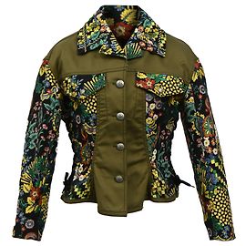 Chaqueta abotonada bordada con flores Etro en algodón multicolor Multicolor