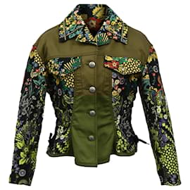 Etro- Etro Floral-Embroidered Buttoned Jacket in Multicolor Cotton-Multiple colors