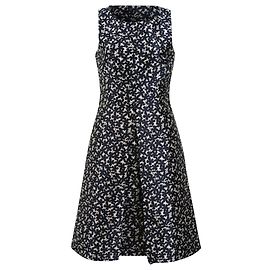 Michael Kors Blumenmuster Midi-Kleid aus marineblauem Polyester Blau Marineblau