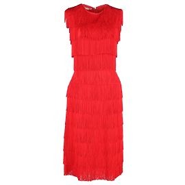 Stella Mc Cartney Robe midi à franges Emma Stella McCartney en polyester rouge Rouge