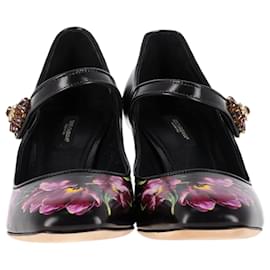 Dolce & Gabbana- Dolce & Gabbana Floral Printed Mary Jane Pumps in Multicolor Leather-Multiple colors