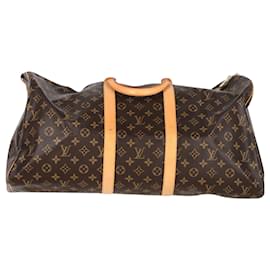 Louis Vuitton-Louis Vuitton Keepall Bandoulière 50 Bag in Brown Canvas-Brown