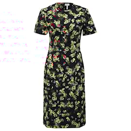 Erdem- Erdem Floral Printed Knee-Length Dress in Multicolor Cotton-Multiple colors