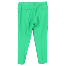 Michael Kors- Michael Kors Straight-Leg Trousers in Green Cotton-Green