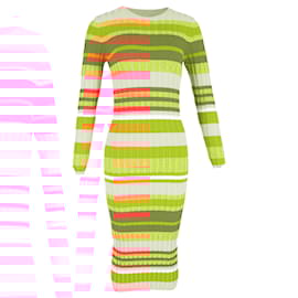 Autre Marque- Stine Goya Jeannie Striped Knitted Midi Dress in Multicolor Viscose-Multiple colors