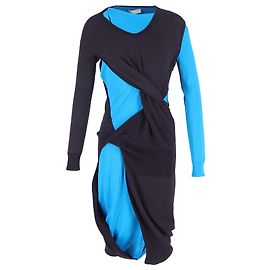 Robe midi déconstruite Bottega Veneta en polyamide bleu et violet Bleu