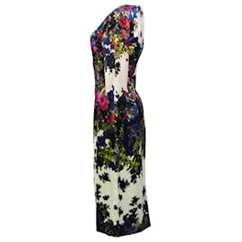 Erdem- Erdem Floral Printed Knee-Length Dress in Multicolor Silk-Multiple colors