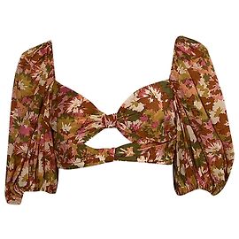 Top corto a stampa floreale viola Zimmermann in cotone multicolore Multicolore