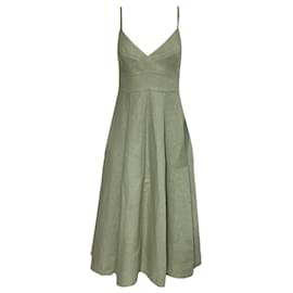 Zimmermann- Zimmermann Dancer Picnic Midi Dress in Green Cotton-Green