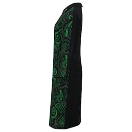Autre Marque- N 21 Brocade Midi Long Sleeve Dress in Green Polyester-Green