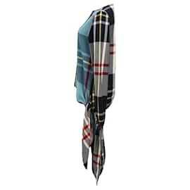 JW Anderson- Jw Anderson Plaid Long Sleeve Blouse in Multicolor Viscose-Multiple colors
