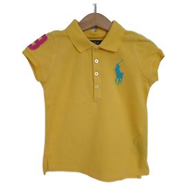 Polo Ralph Lauren in cotone rosa e gialla Rosa Giallo