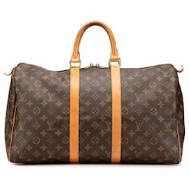 Louis Vuitton-Louis Vuitton Brown Monogram Keepall 45-Brown