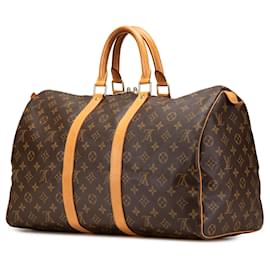 Louis Vuitton-Louis Vuitton Brown Monogram Keepall 45-Brown