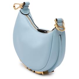 Fendi-Fendi Blue Nano Leather Fendigraphy Hobo-Blue,Light blue