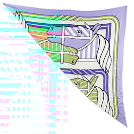 Hermès-Hermès Blue Quadrige Bayadere Giant Triangle Scarf-Blue,Light blue