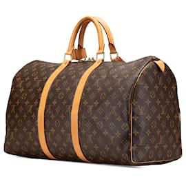 Louis Vuitton-Louis Vuitton Brown Monogram Keepall 50-Brown