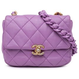 Chanel Purple Mini Quilted Lambskin Candy Chain Flap Purple