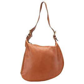 Borsa a spalla in pelle marrone Fendi Oyster Marrone Cammello