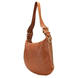 Fendi-Fendi Brown Leather Oyster Shoulder Bag-Brown,Camel