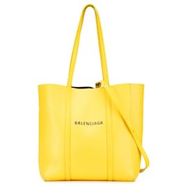Balenciaga-Balenciaga Yellow Leather Everyday XS Satchel-Yellow