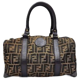 Fendi-Sac à main Fendi Zucca Zucchino Forever Bauletto Speedy-Marron