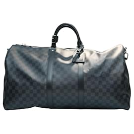 Louis Vuitton-Louis Vuitton Keepall Bandoulière 55 Luggage Damier Graphite canvas N41413-Black