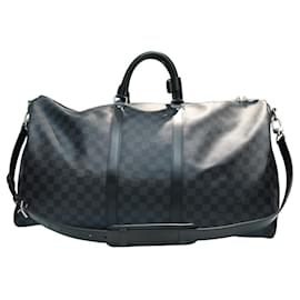 Louis Vuitton-Louis Vuitton Keepall Bandoulière 55 Luggage Damier Graphite canvas N41413-Black