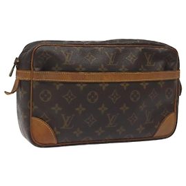 LOUIS VUITTON Monogram Compiegne 28 Clutch Bag M51845 LV Auth nb148 Monogram