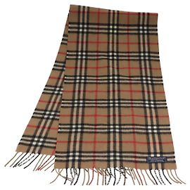 Autre Marque Cachecol de cashmere Nova Check da Burberrys marrom Auth am7873 Marrom