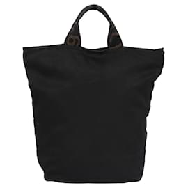 Fendi-FENDI Tote Bag Canvas Black Brown Auth bs22674-Brown,Black