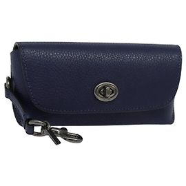 Coach Brillenetui aus Leder in Marineblau Auth am7998 Marineblau
