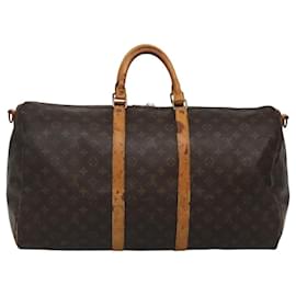 Louis Vuitton-LOUIS VUITTON Monogram Keepall Bandouliere 55 Boston Bag M41414 LV Auth BD045-Monogram