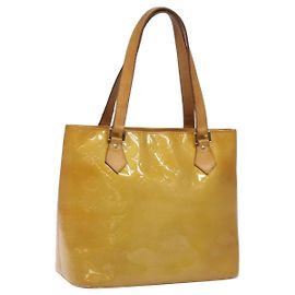 LOUIS VUITTON Monogram Vernis Sac à Main Houston Beige M91004 LV Auth 112869 Beige