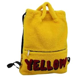 Fendi-FENDI Backpack Bore Yellow Auth 113332-Yellow
