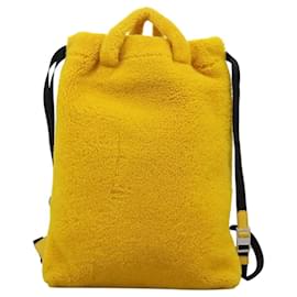 Fendi-FENDI Backpack Bore Yellow Auth 113332-Yellow