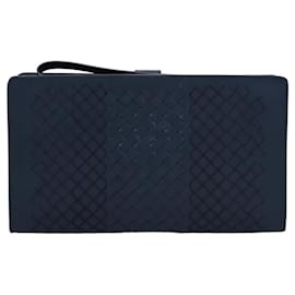 Autre Marque-BOTTEGAVENETA INTRECCIATO Clutch Bag Leather Navy Auth bs23055-Navy blue