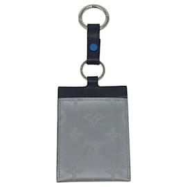 Louis Vuitton-LOUIS VUITTON Monogram Satellite Alpha Pouch Card Case Silver M44178 Auth EC408A-Silvery