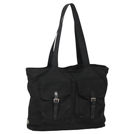 PRADA Borsa Tote Nylon Nera Auth IN035 Nero