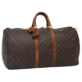 Louis Vuitton-LOUIS VUITTON Monogram Keepall 55 Boston Bag M41424 LV Auth bs23192-Monogram