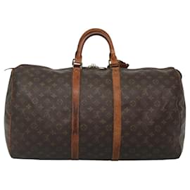 Louis Vuitton-LOUIS VUITTON Monogram Keepall 55 Boston Bag M41424 LV Auth bs23192-Monogram
