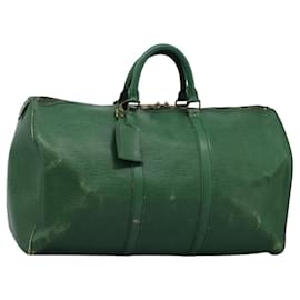 Louis Vuitton-LOUIS VUITTON Epi Keepall 50 Boston Bag Green M42964 LV Auth BD115-Green