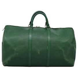 Louis Vuitton-LOUIS VUITTON Epi Keepall 50 Boston Bag Green M42964 LV Auth BD115-Green