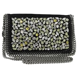Autre Marque-Stella MacCartney Chain Shoulder Bag Suede Black Auth BA398-Black