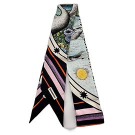 Lenço Choker Burberry de Seda Multicor Multicor