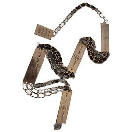 Ceinture Chanel Cambon cuir doré Doré