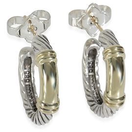 Orecchini Metro David Yurman in oro giallo 14k/argento sterling Argento Metallico