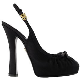 Dolce & Gabbana Slingback-Pumps - Dolce&Gabbana - Seide - Schwarz Schwarz