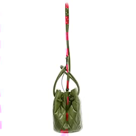 Balenciaga- Balenciaga Touch Puffy Bucket Bag in Red Lamb Leather-Red