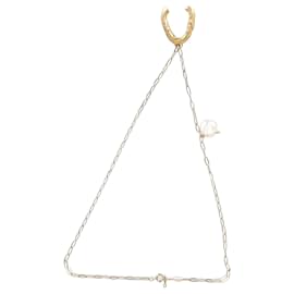 Autre Marque- Alighieri Asymmetric Horseshoe and Pearl Necklace in Gold Metal-Golden